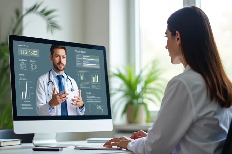 Médico em consulta online orientando paciente sobre uso seguro de canabidiol